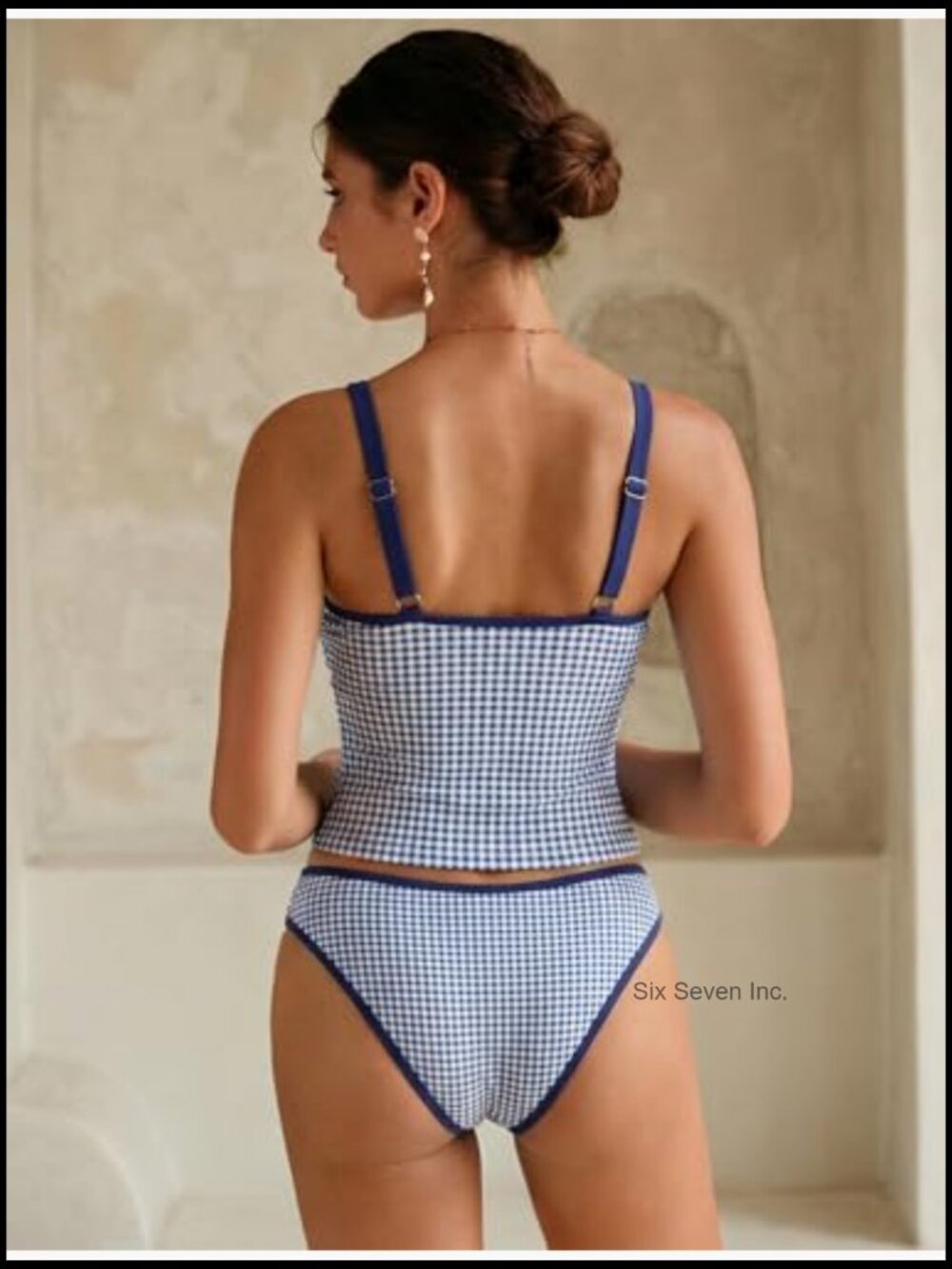 Tummy Control Tankini Set with Adjustable Straps and Removable Pads - Picture 3 of 7